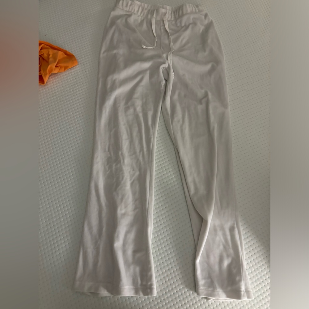 White super soft flared pants